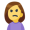 Woman Frowning emoji on Facebook